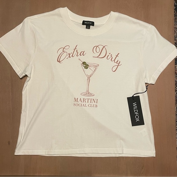 Wildfox Extra Dirty Martini Graphic T Shirt - Picture 1 of 7